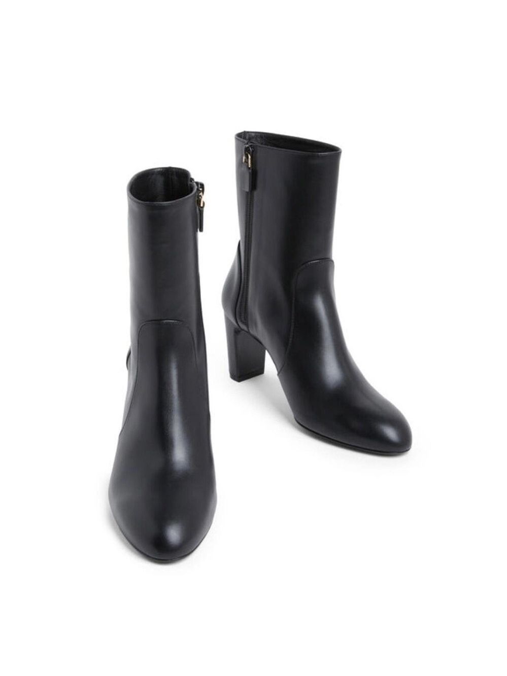 Stuart Weitzman Vida 75 Zip Heeled Leather Booties - NWT